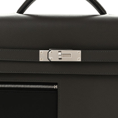 Hermes Evercolor Evergrain Barenia Kelly Depeches 36 Briefcase Vert De Gris Black Fauve 8 of 10