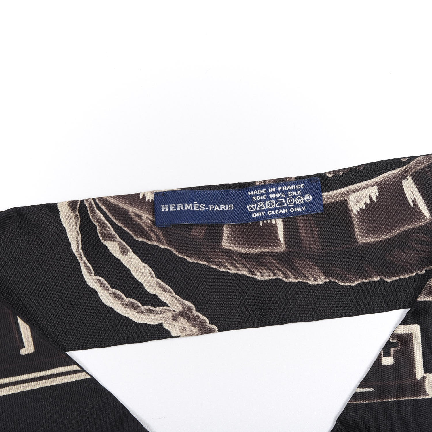 Hermes Silk Les Cles Twilly Black 2 of 2