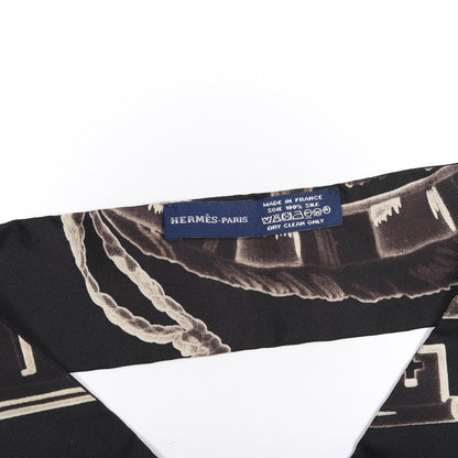 Hermes Silk Les Cles Twilly Black 2 of 2