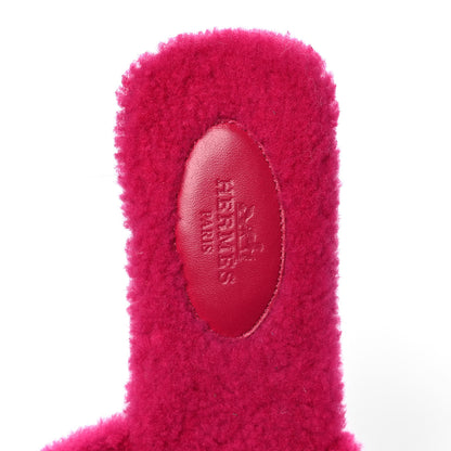 Hermes Woolskin Oran Sandals 36 Rose Fuchsia 7 of 8