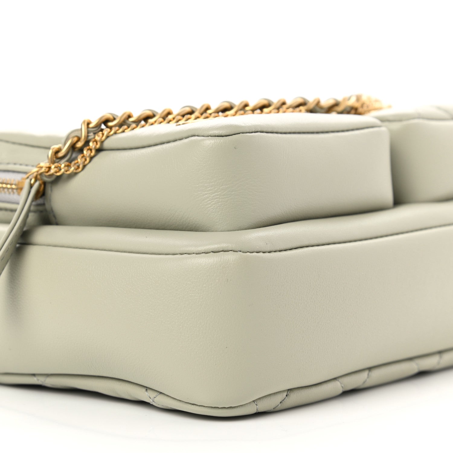 Chanel Calfskin Quilted Small Camera Case Grey 9 of 12