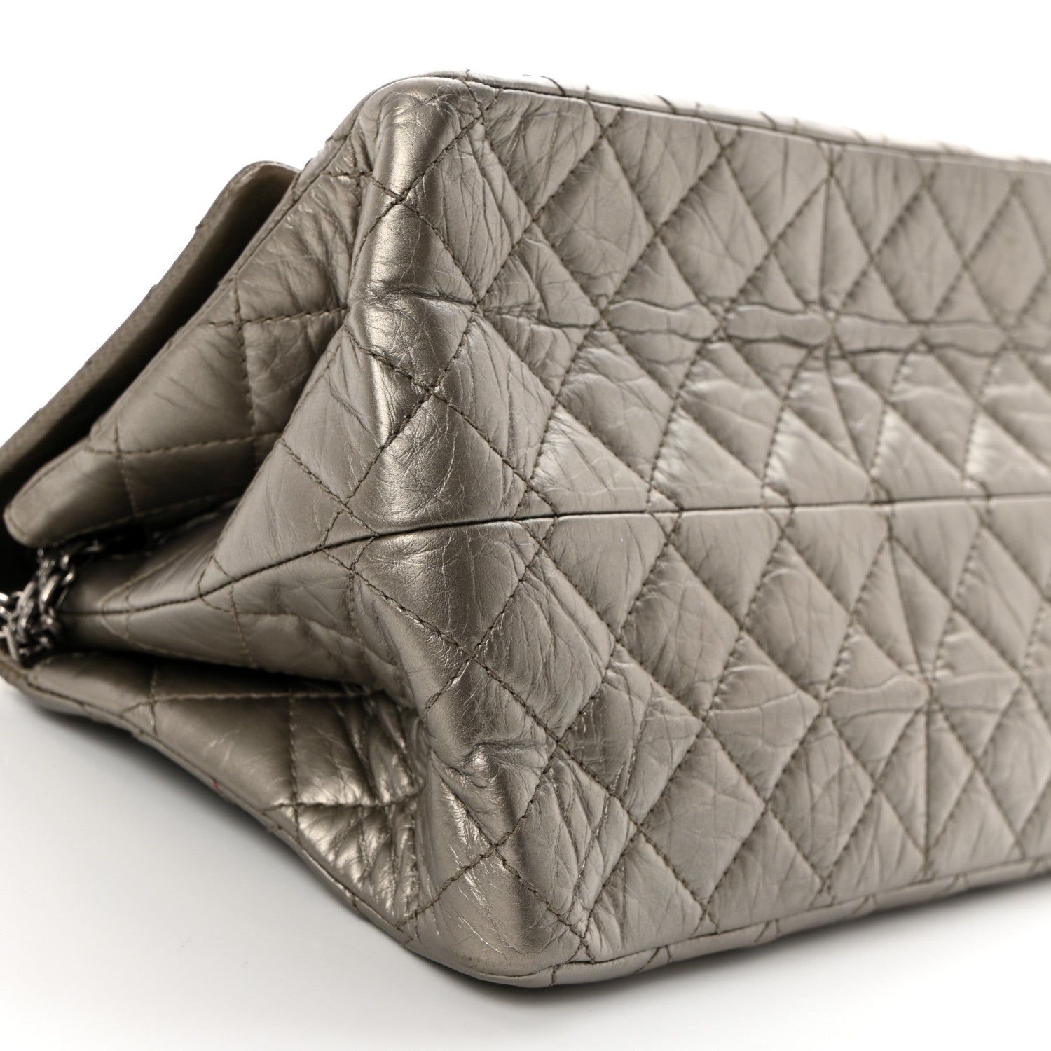 Chanel Metallic Aged Calfskin Quilted Double Compartment 2.55 Reissue 227 Grey 9 of 10
