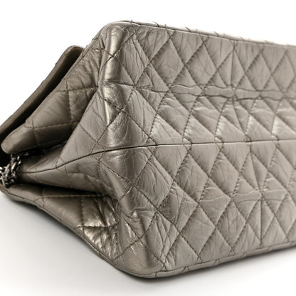 Chanel Metallic Aged Calfskin Quilted Double Compartment 2.55 Reissue 227 Grey 9 of 10