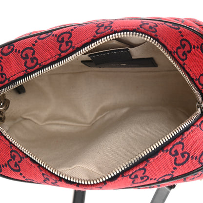 Gucci Monogram Multicolor Matelasse Diagonal Small GG Marmont Chain Shoulder Bag Red Blue 4 of 8