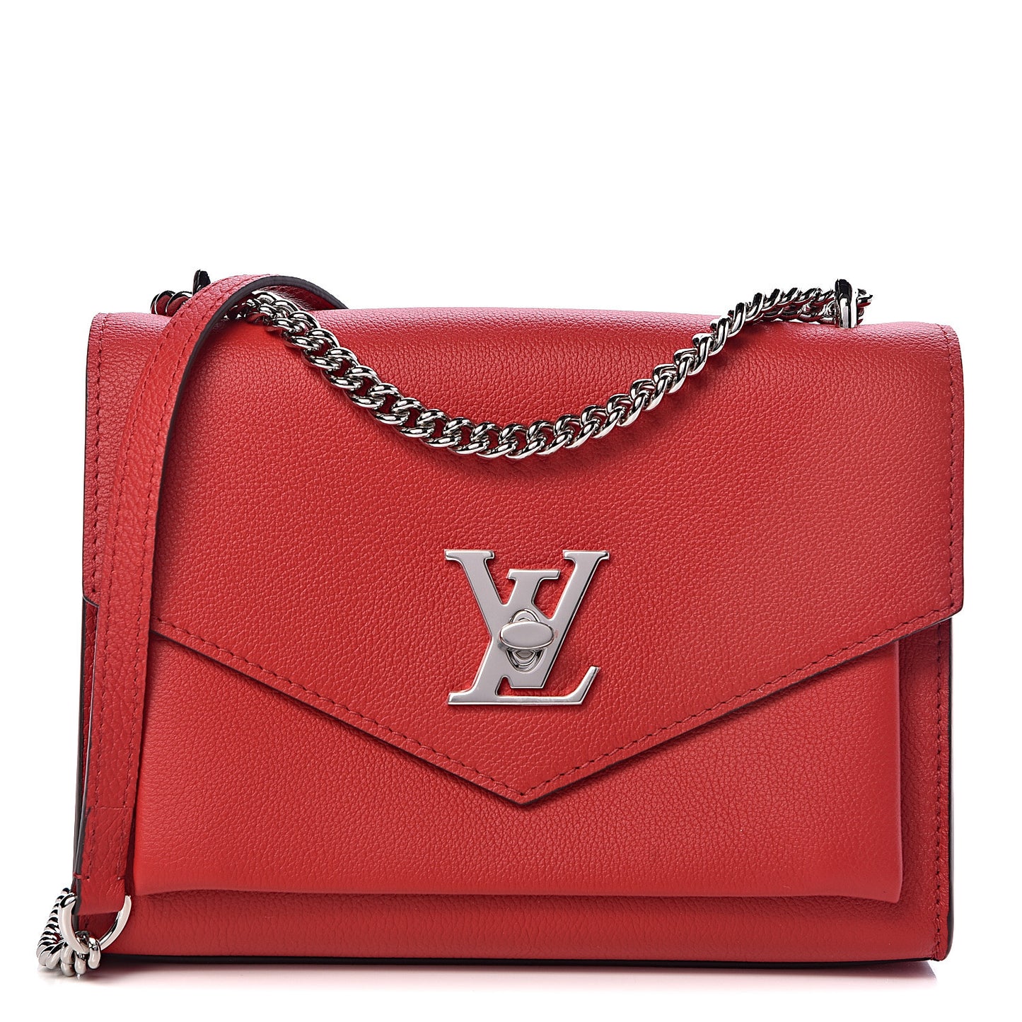 Soft Calfskin Mylockme Chain Bag BB Rubis