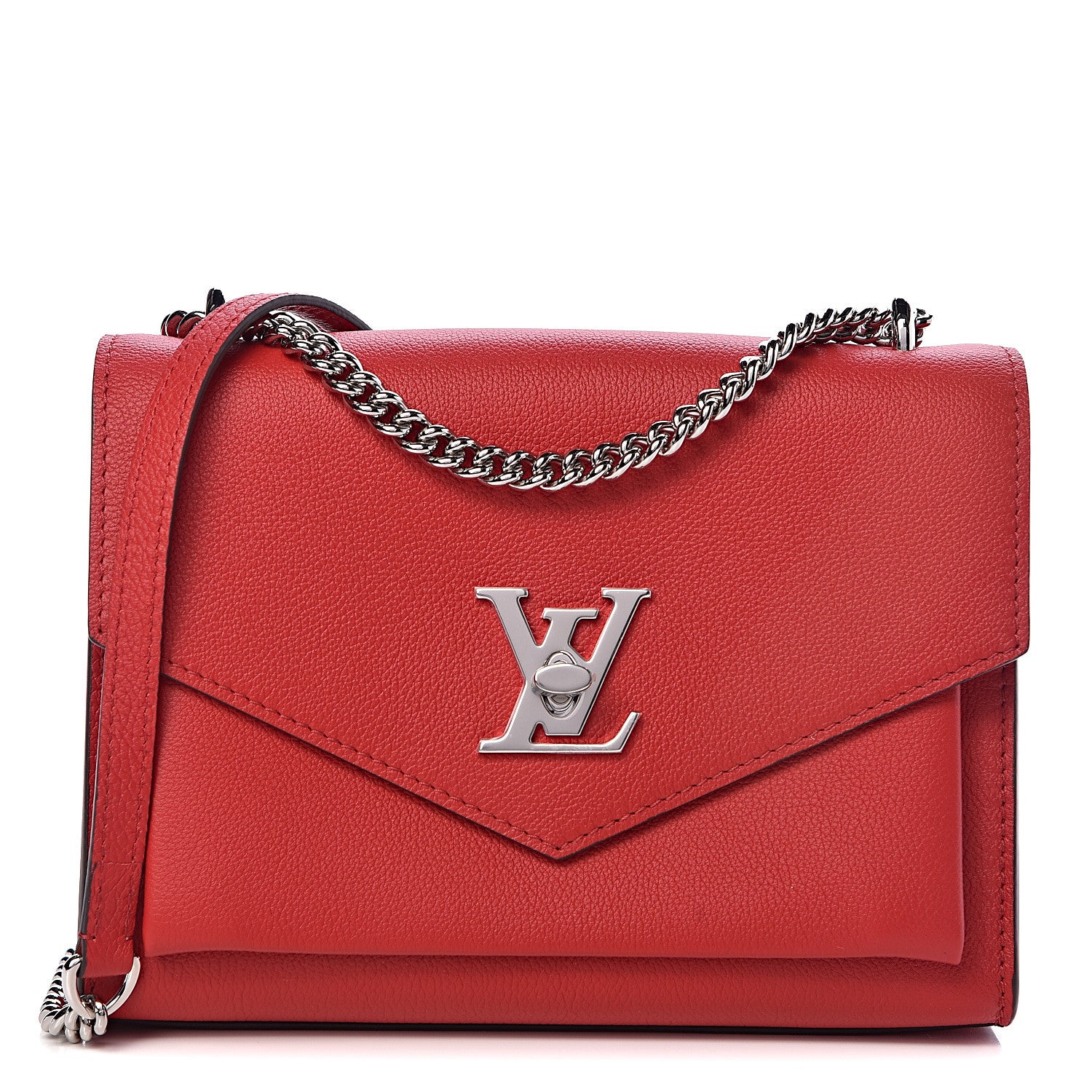 Louis Vuitton Soft Calfskin Mylockme Chain Bag BB Rubis 1 of 10