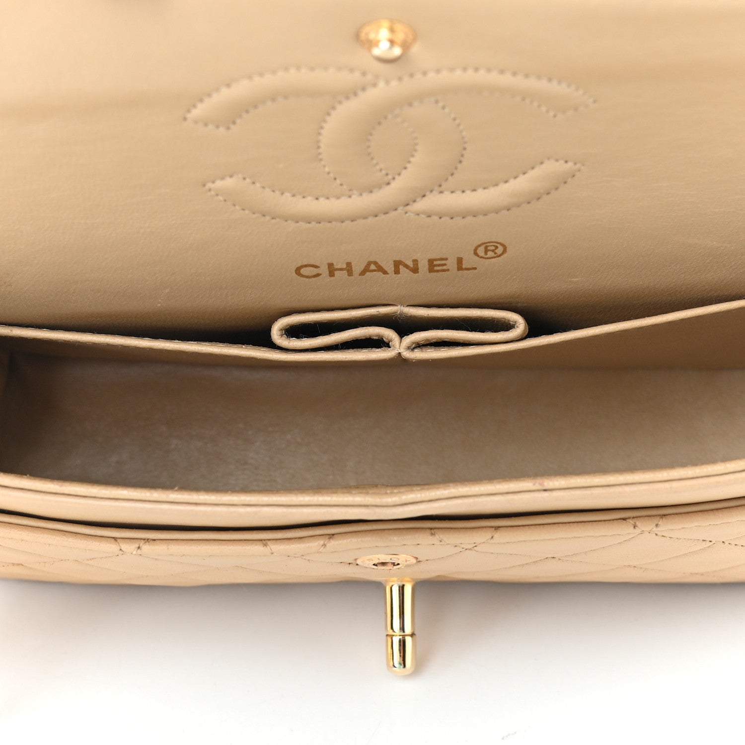 Chanel Lambskin Quilted Small Double Flap Beige 4 of 8