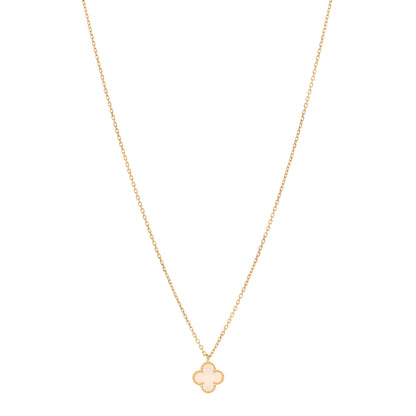Van Cleef & Arpels 18K Yellow Gold Mother of Pearl Sweet Alhambra Pendant Necklace 1 of 6