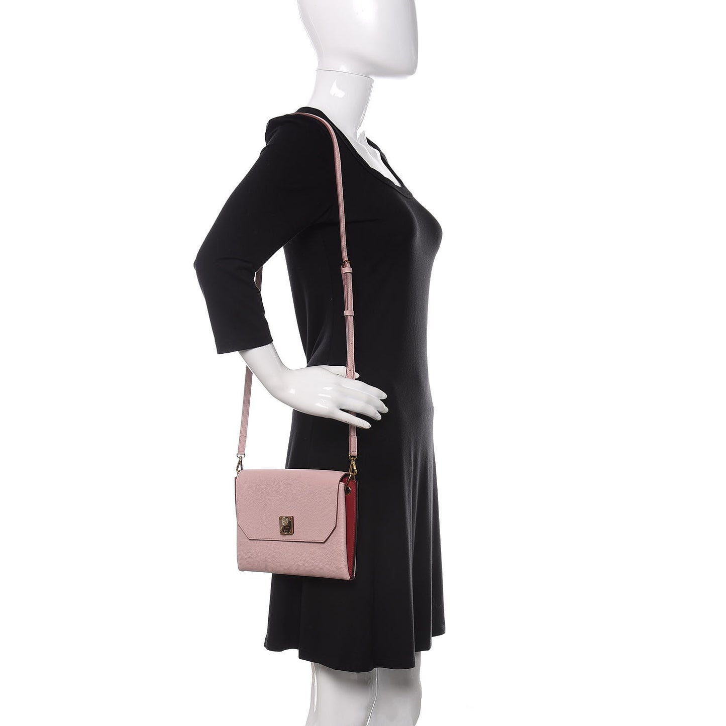 Grained Calfskin Small Milla Clutch Pale Mauve