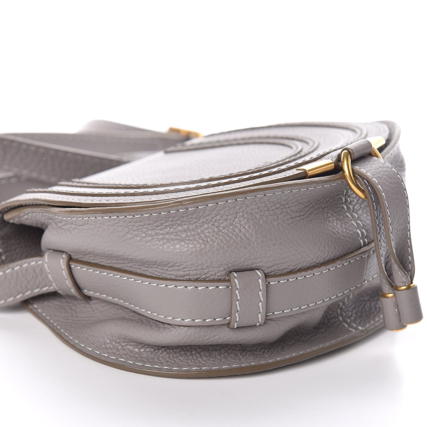 Calfskin Mini Marcie Round Crossbody Bag Cashmere Grey