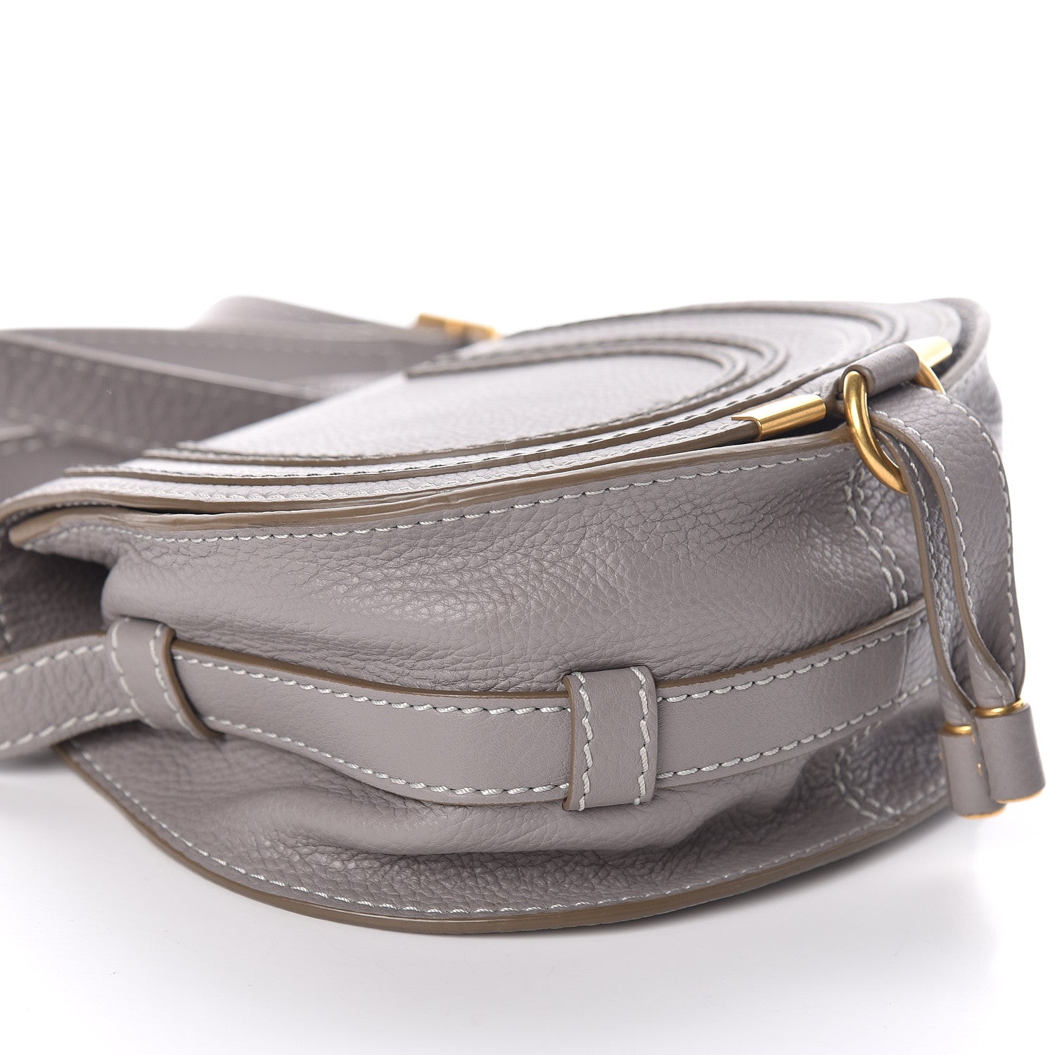Chloe Calfskin Mini Marcie Round Crossbody Bag Cashmere Grey 5 of 8