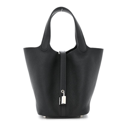 Hermes Taurillon Clemence Picotin Lock 18 PM Black 1 of 10