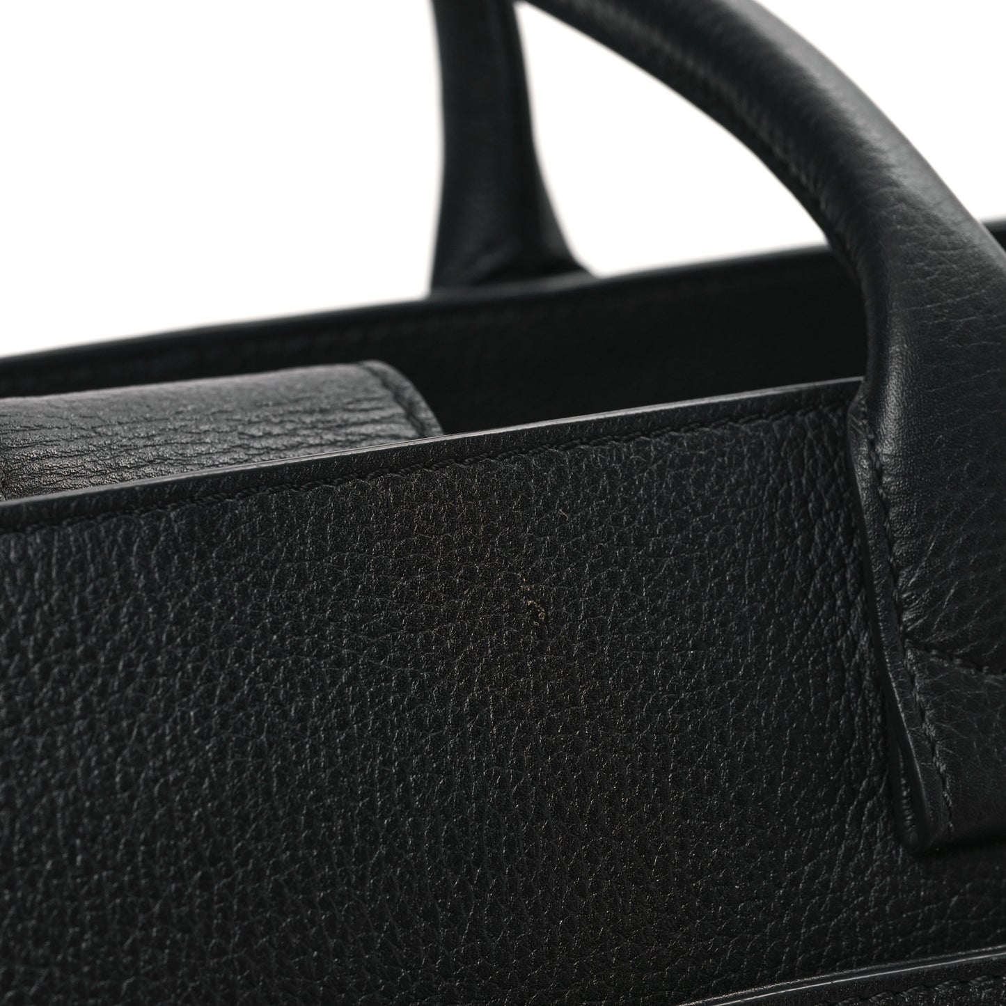 Grained Calfskin Medium Neo Executive Shopper Tote Black