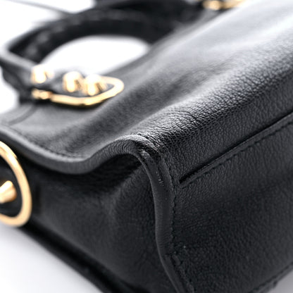 Balenciaga Chevre Gold Metallic Edge Hardware Mini City Black 9 of 16