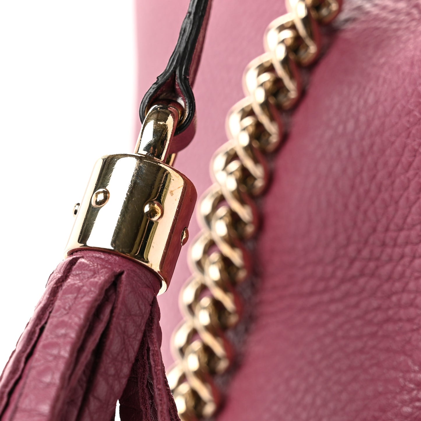 Pebbled Calfskin Medium Soho Chain Shoulder Bag Peonia Flower