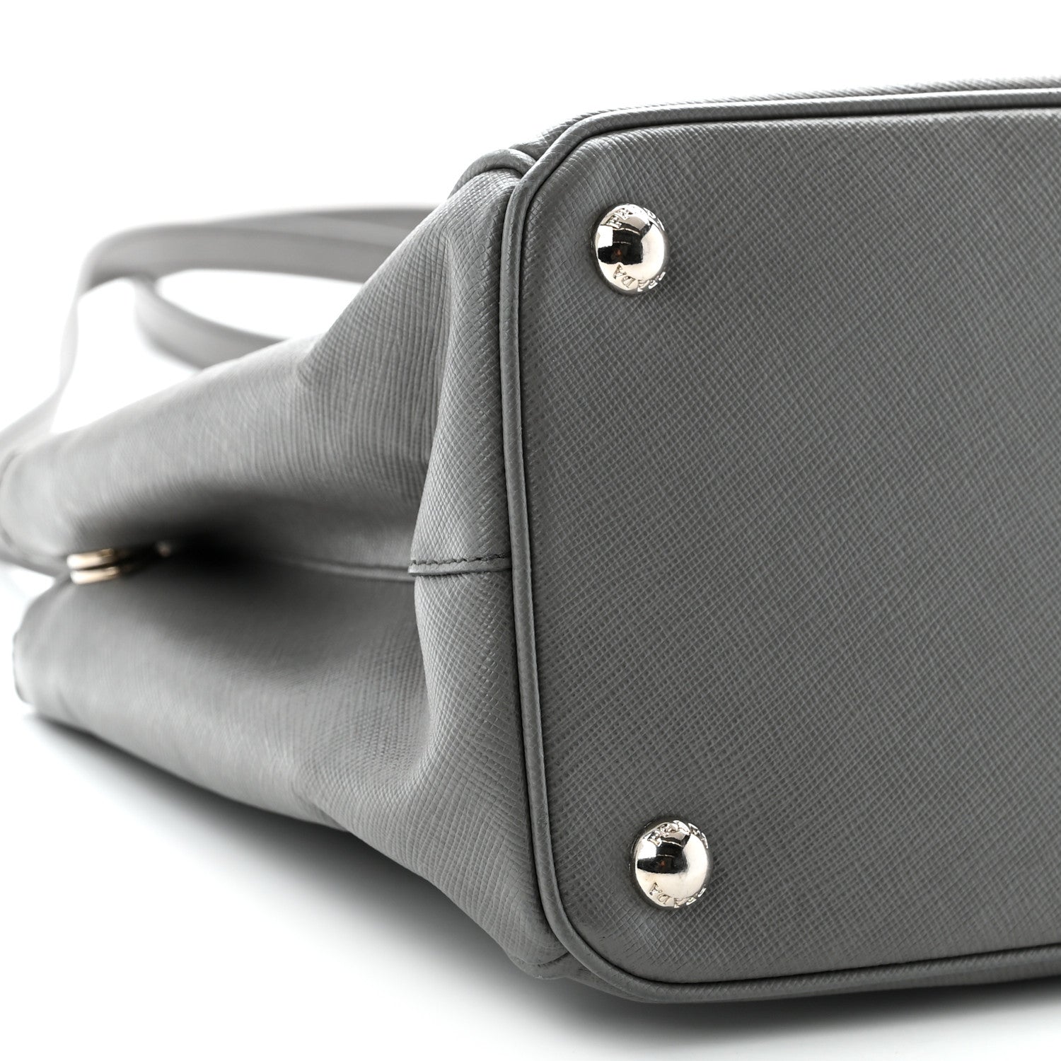 Prada Saffiano Lux Medium Galleria Double Zip Tote Grey 10 of 18