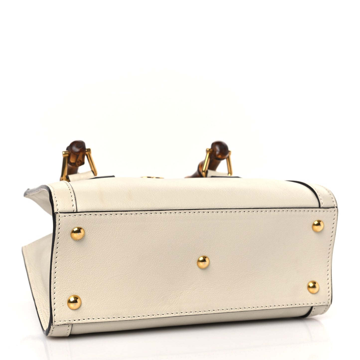 Wonka Grain Calfskin Mini Diana Tote Bag Mystic White