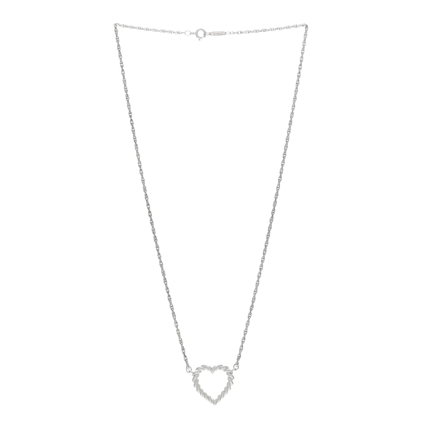 Sterling Silver Twist Heart Pendant Necklace