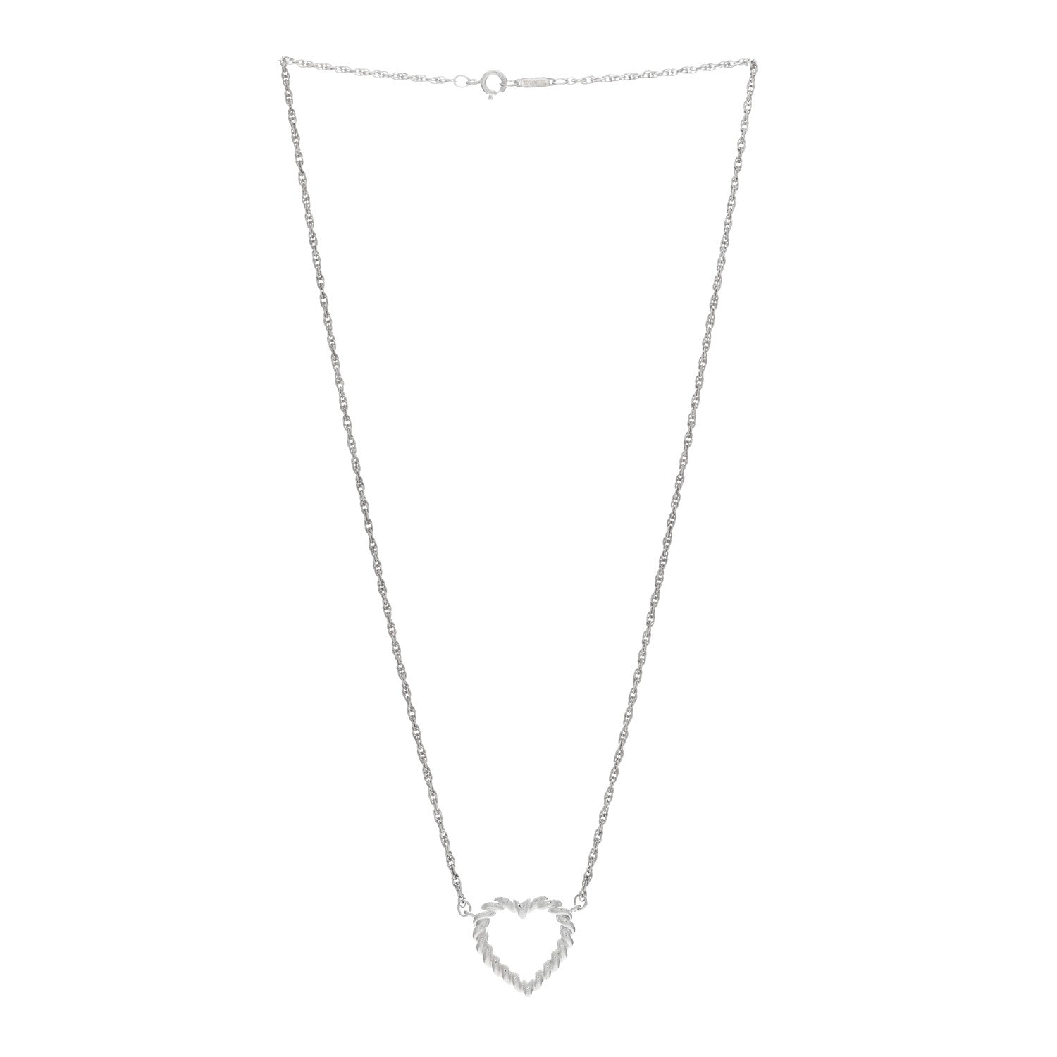 Tiffany Sterling Silver Twist Heart Pendant Necklace 2 of 4