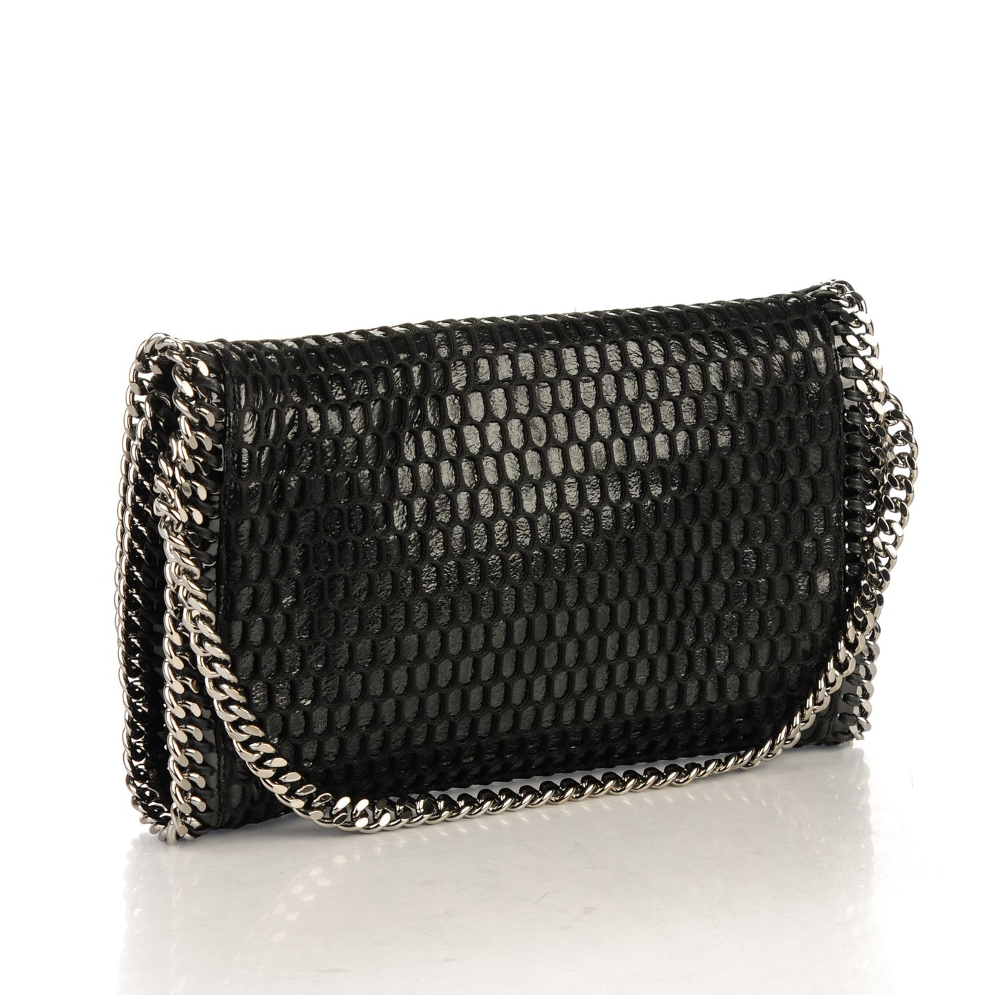 Net Patent Falabella Clutch Black