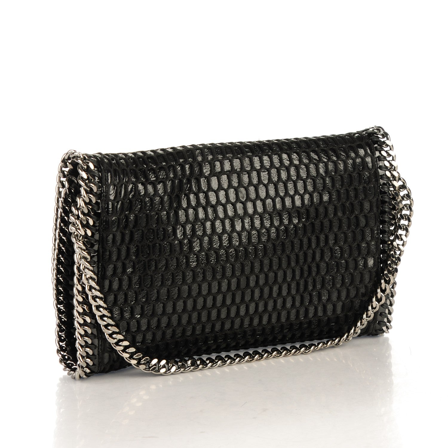 Stella McCartney Net Patent Falabella Clutch Black 3 of 8