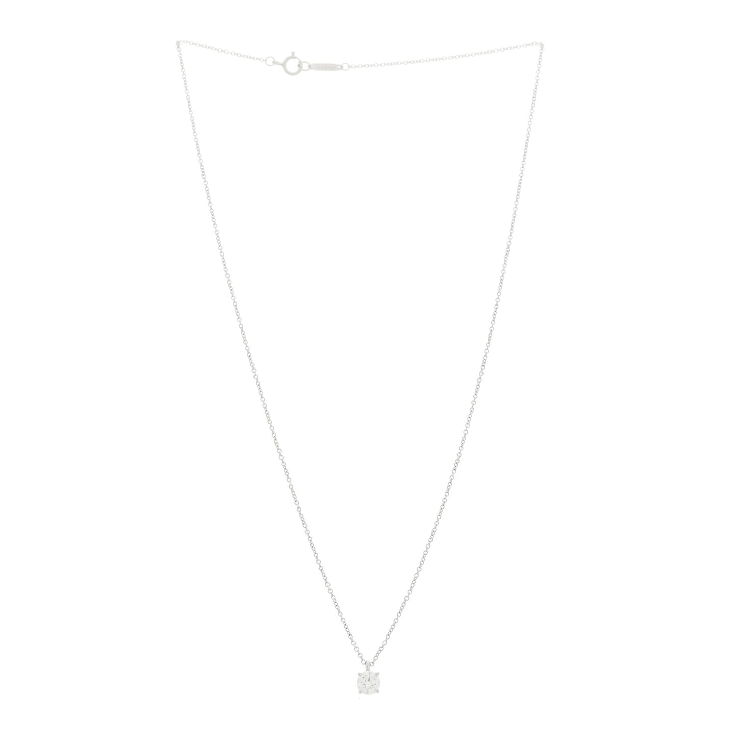 Platinum Diamond .49ct Solitaire Pendant Necklace