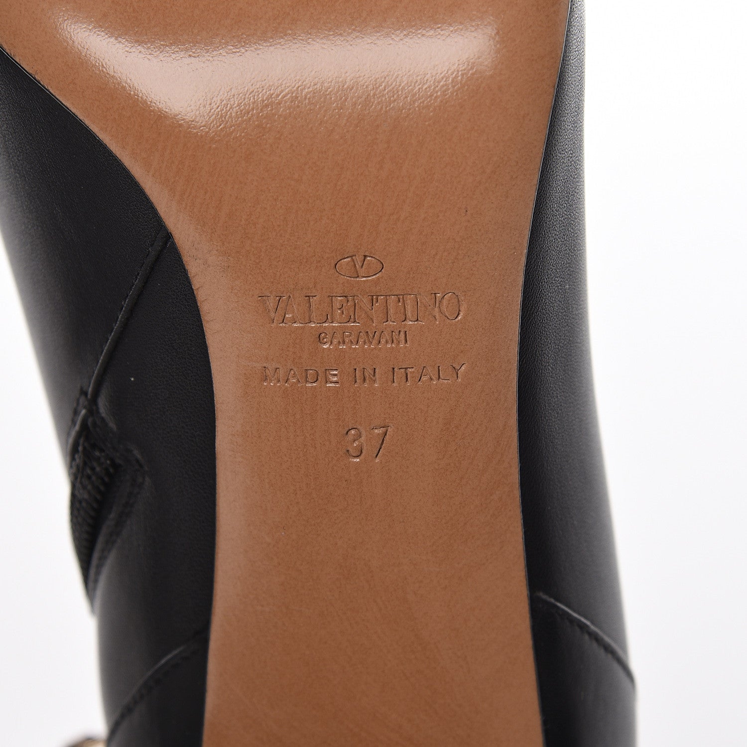 Valentino Garavani Calfskin Rockstud Ankle Booties 37 Black 6 of 8