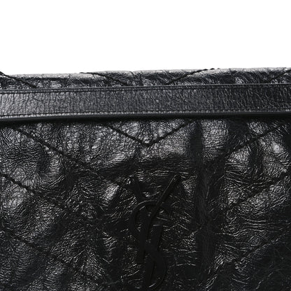 Saint Laurent Crinkled Calfskin Matelasse Monogram Medium Niki Chain Satchel Black 8 of 12
