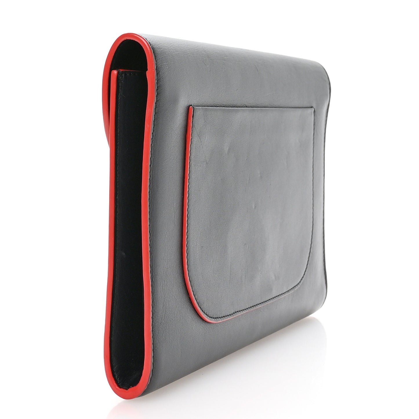 Smooth Calfskin Trotteur Clutch Navy Blue Red