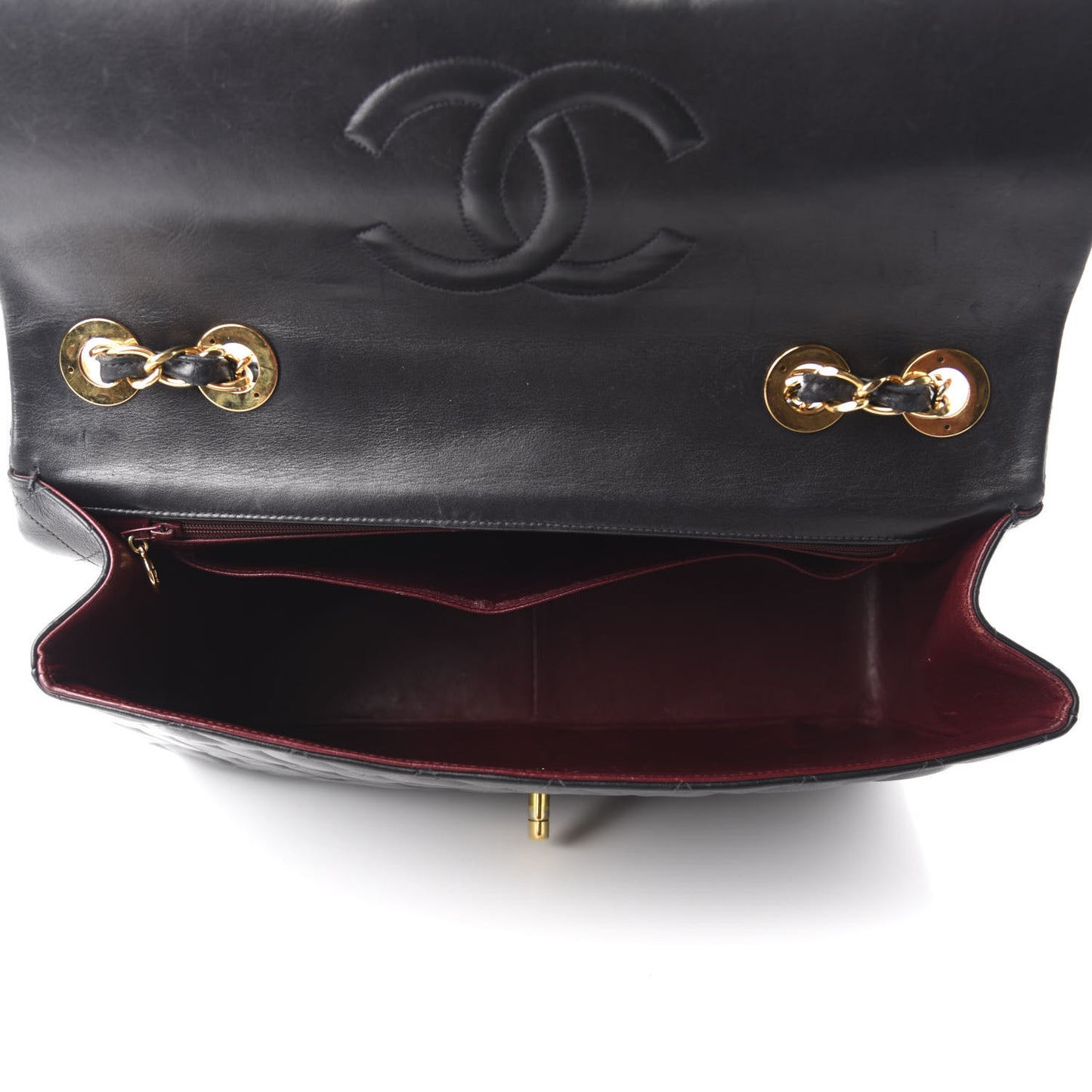 Lambskin Quilted XL Jumbo Single Flap Black