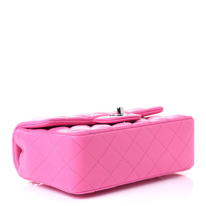 Chanel Lambskin Quilted Mini Rectangular Flap Neon Pink 3 of 10