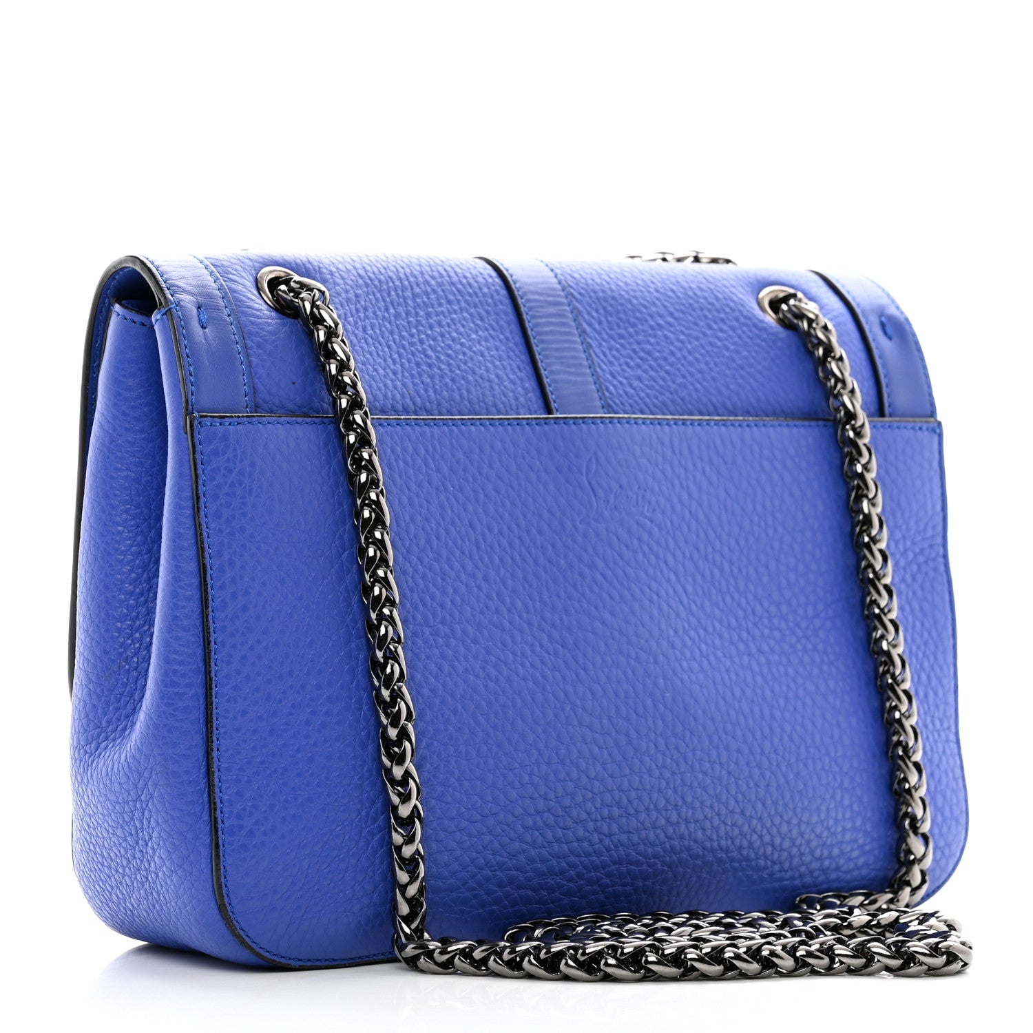 Christian Louboutin Calfskin Small Sweet Charity Shoulder Bag Blue 3 of 11