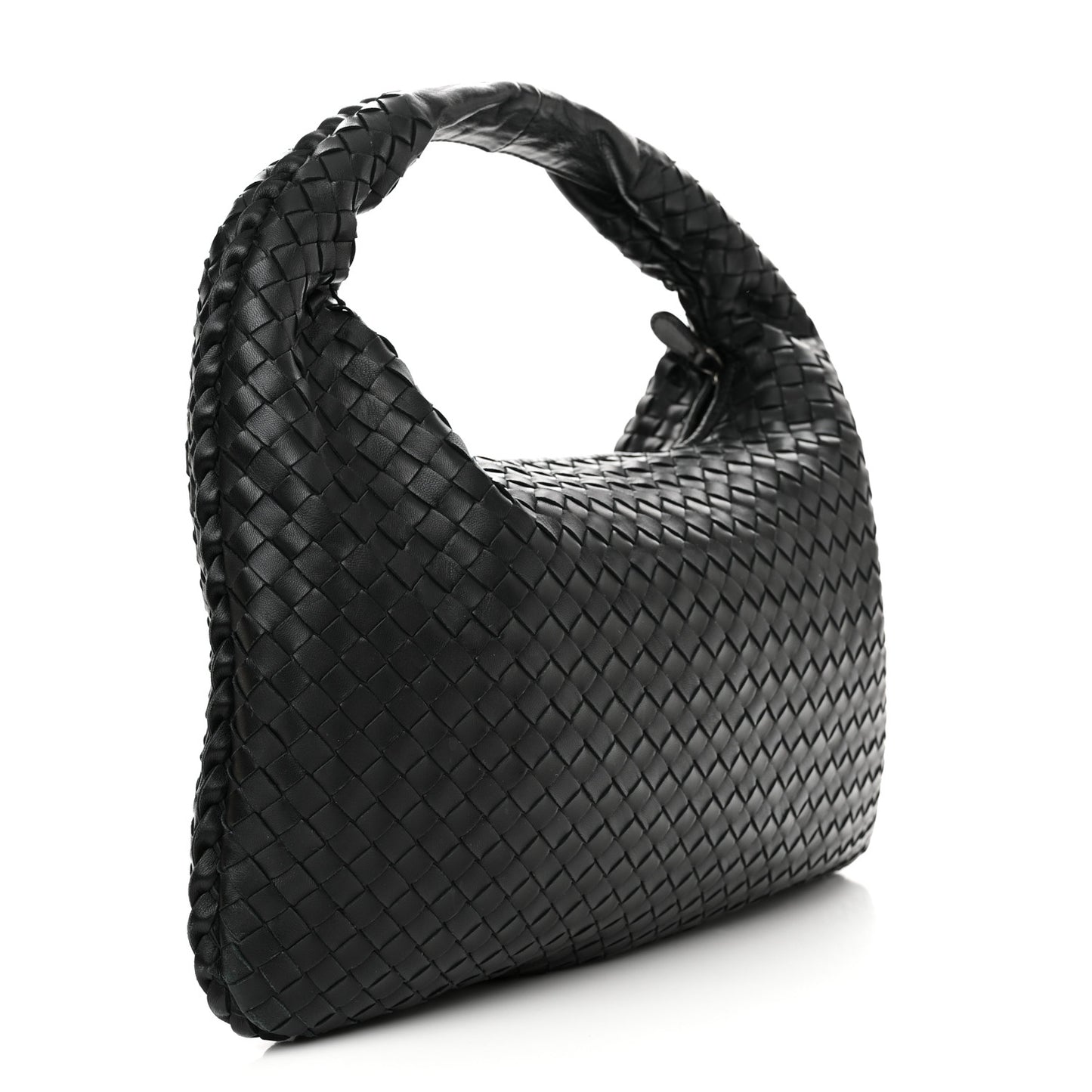 Nappa Intrecciato Medium Veneta Hobo Black