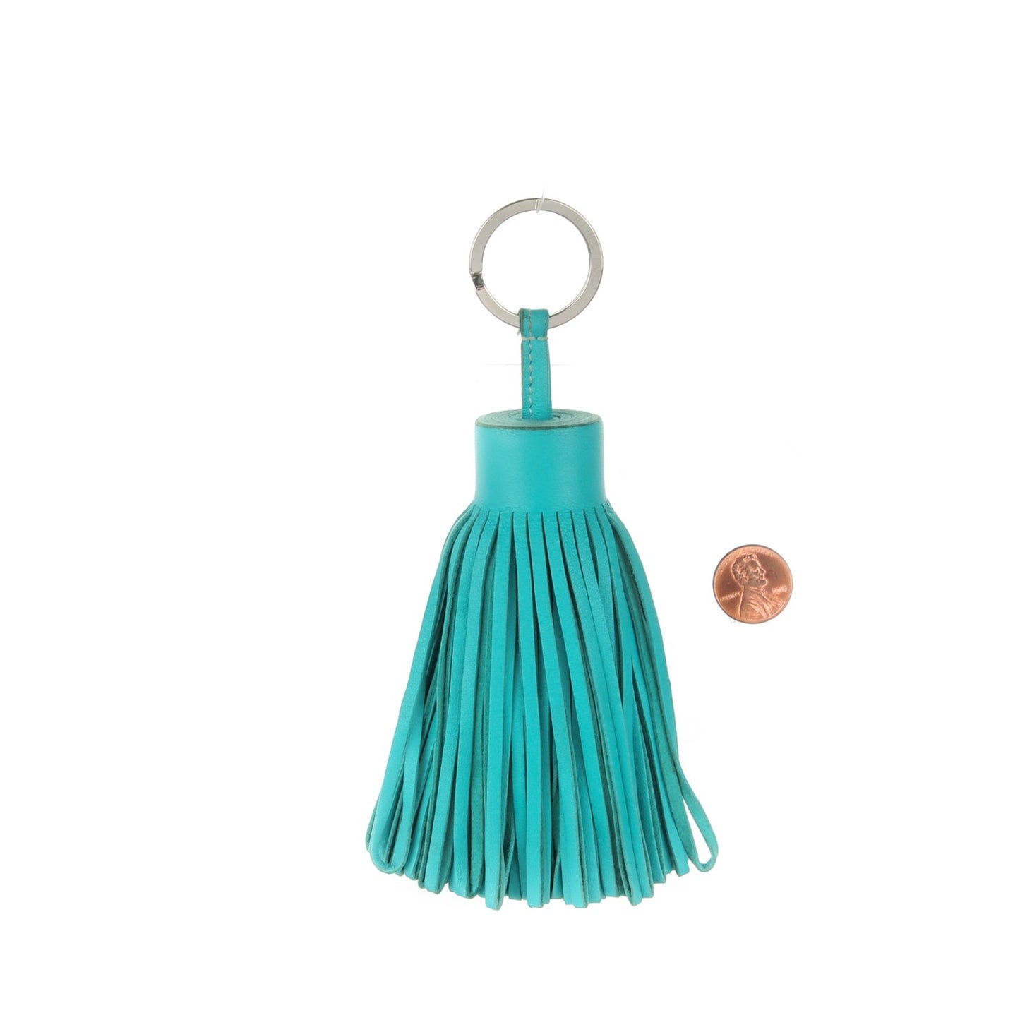 Lambskin Carmen Alto Tassel Key Holder Bleu Paon
