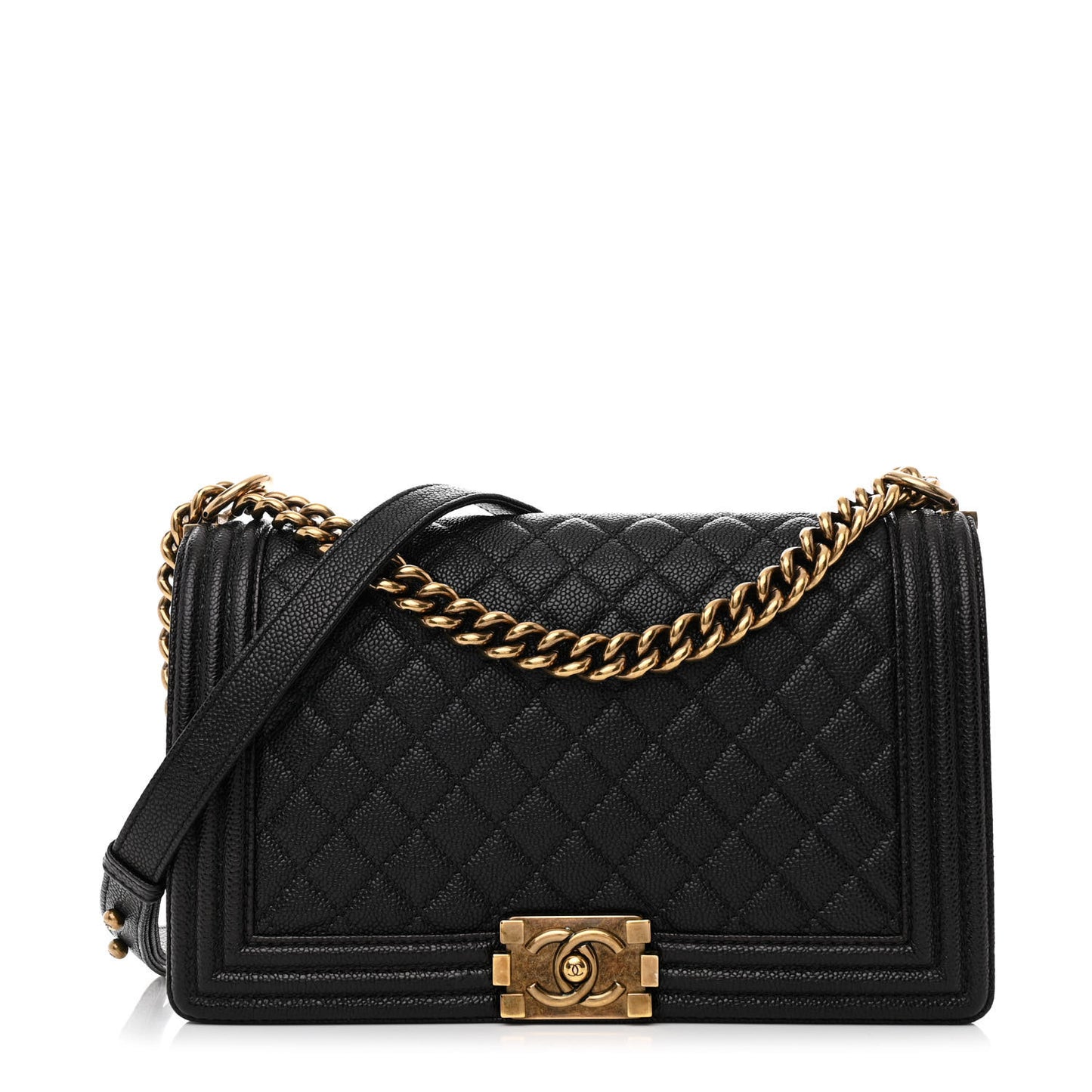 Caviar Quilted New Medium Boy Flap Black