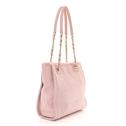 Chanel Mixed Fibers Calfskin Mini Deauville Tote Rose Pink 3 of 10