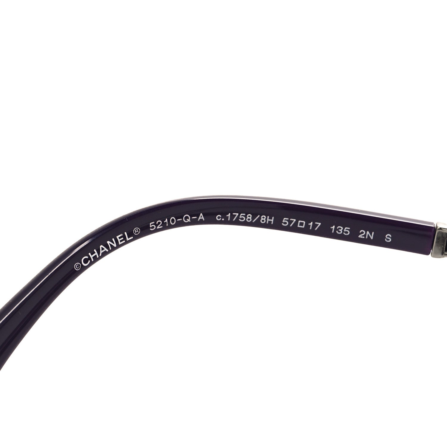 Chanel Acetate Metal Lambskin Square Chain Sunglasses 5210-Q-A Purple 5 of 9