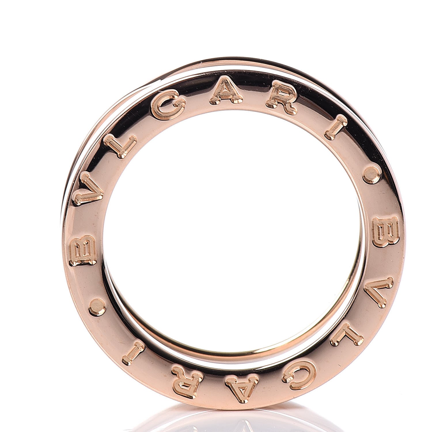 Bulgari 18K Rose Gold White Ceramic B.Zero1 Two-Band Ring 51 5.75 4 of 5
