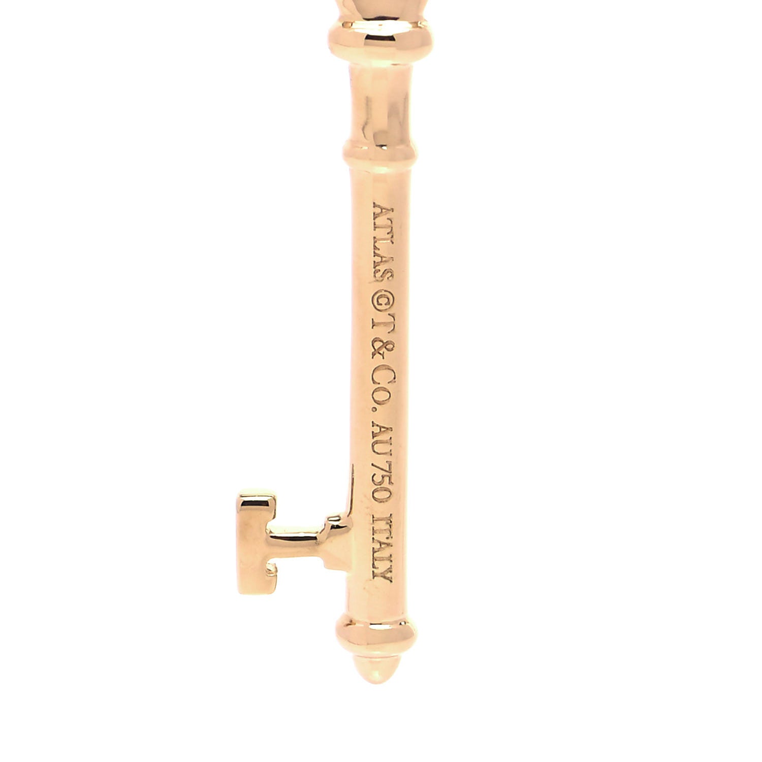 Tiffany 18K Yellow Gold Diamond Atlas Key Pendant 4 of 5