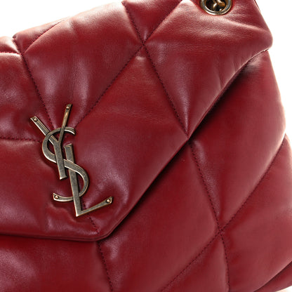 Saint Laurent Lambskin Quilted Medium Loulou Puffer Monogram Chain Satchel Opyum Red 12 of 12