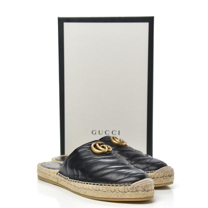 Gucci Nappa Matelasse GG Marmont Espadrille Slippers 40.5 Black 10 of 10
