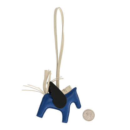 Hermes Milo Lambskin Grigri Rodeo Pegase Horse Bag Charm PM Bleu France Nata Black 2 of 5