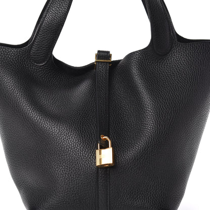 Hermes Taurillon Clemence Picotin Lock 22 MM Black 10 of 11