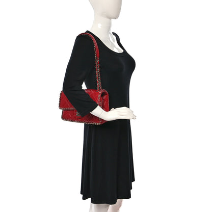Chanel Crumpled Calfskin Medium Chain All Over Flap Red 2 of 9