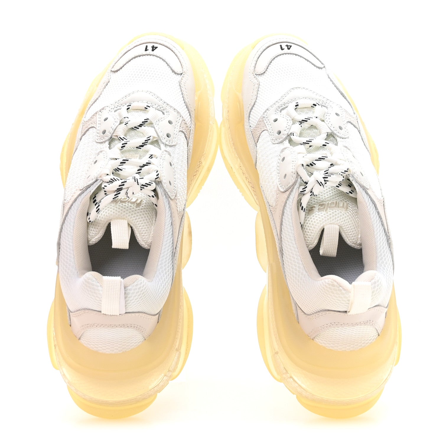 Balenciaga Fabric Mesh Clear Sole Womens Triple S Sneakers 41 White 2 of 8