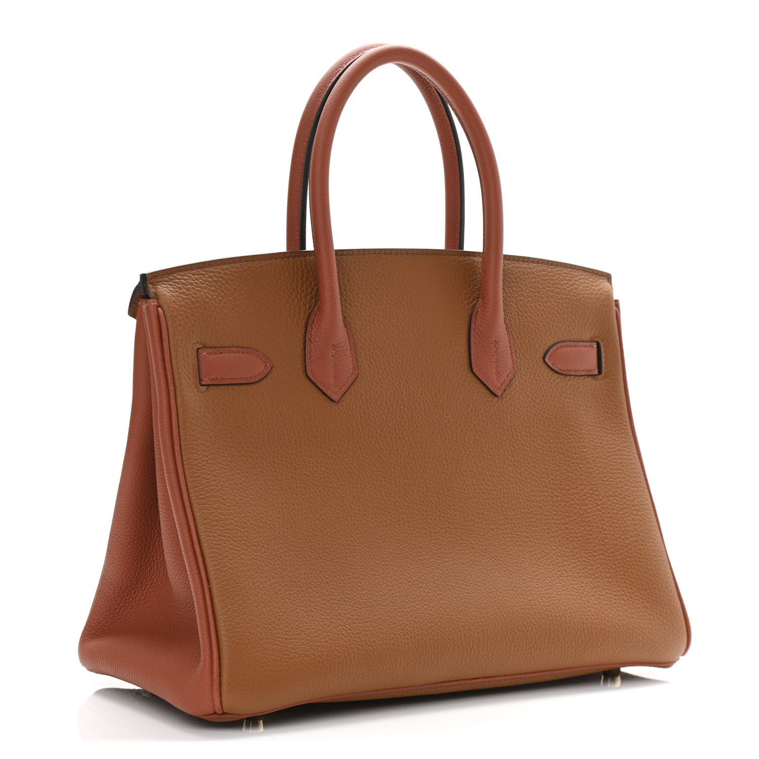 Hermes Togo Bi-Color Horseshoe Birkin 30 Gold Cuivre 3 of 11