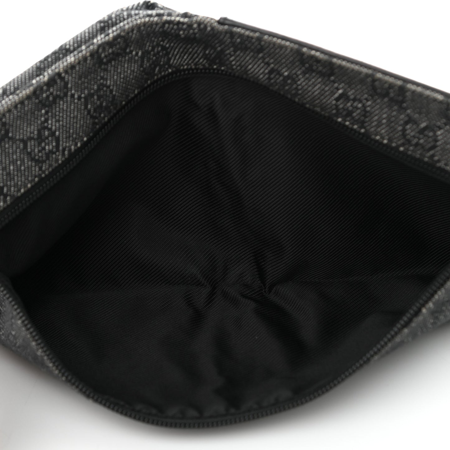Denim Monogram Double Pocket Belt Bag Black