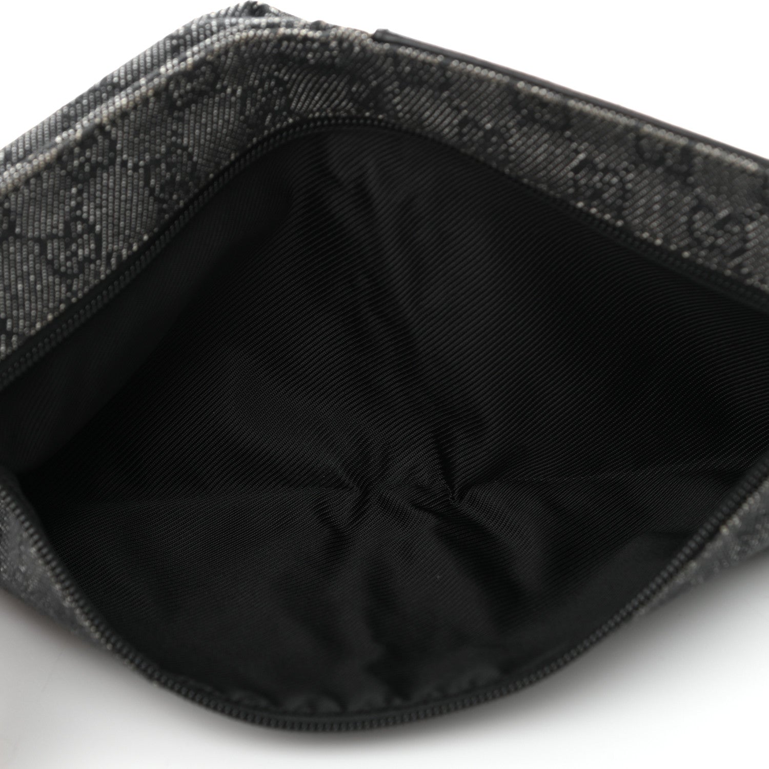 Gucci Denim Monogram Double Pocket Belt Bag Black 5 of 9