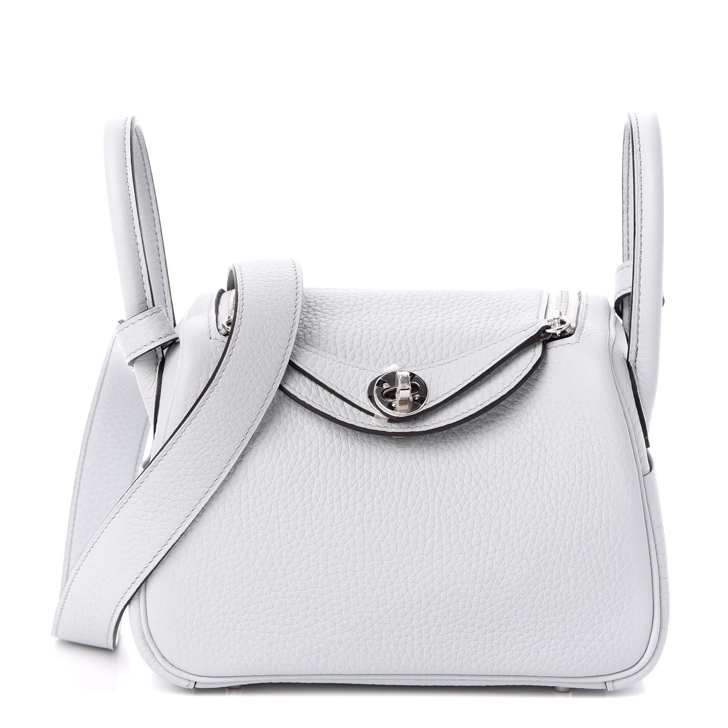 Hermes Taurillon Clemence Mini Lindy 20 Bleu Pale 1 of 8