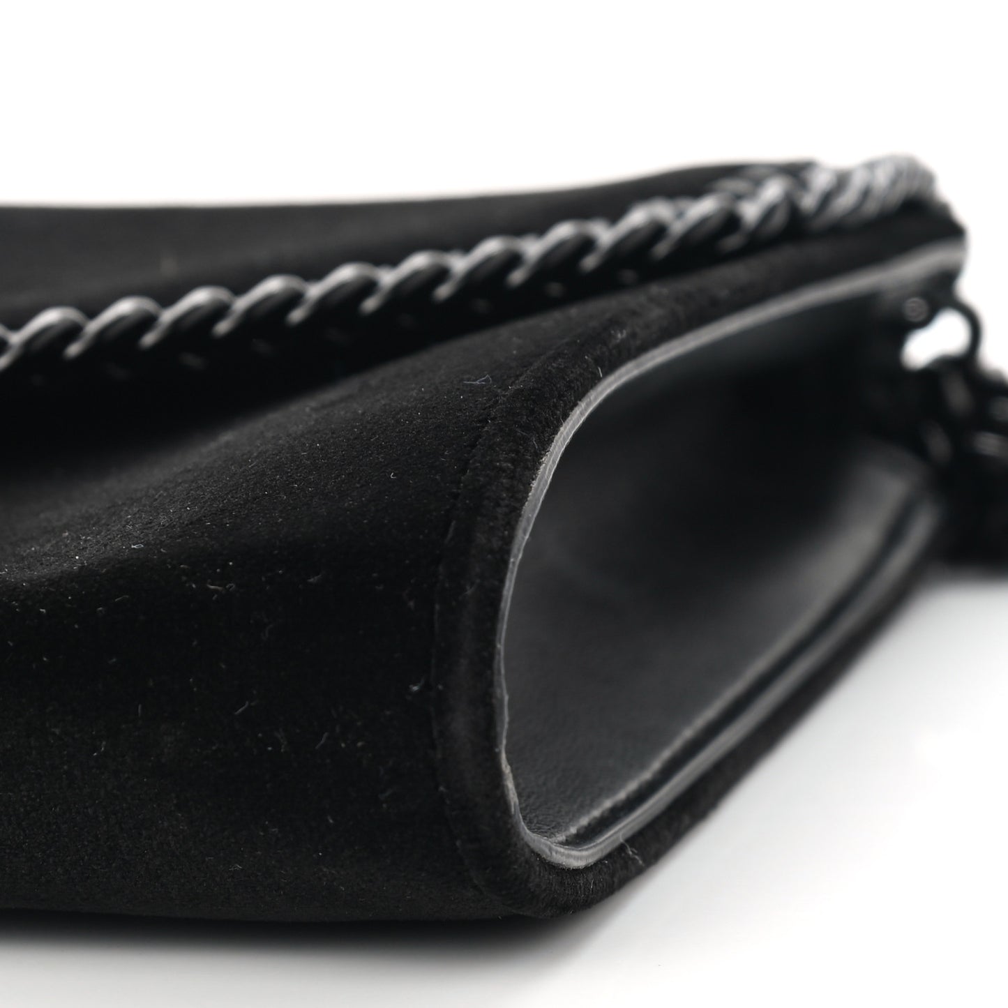 Velvet Effect Falabella Shoulder Bag Black